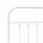 vidaXL Cadre de lit métal sans matelas et tête de lit blanc 135x190 cm