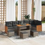 vidaXL Ensemble de canapé de jardin 10 Pièces Gris 110 x 55 x 71 cm