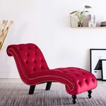vidaXL Chaise longue Velours Rouge