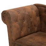 vidaXL Chaise longue Marron Similicuir daim