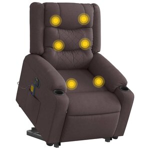 vidaXL Fauteuil inclinable de massage électrique Marron foncé Tissu