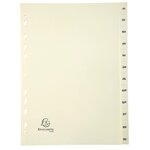 Intercalaires Imprimés Carte Peau 155g 12 Positions De Janvier À Décembre - A4 - Ivoire - X 10 - Exacompta