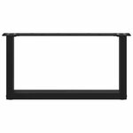 vidaXL Pieds de table basse en U  2 pièces  noir  60 x (30-31) cm  acier
