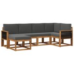 vidaXL Ensemble de canapés d'extérieur 6 pc Naturel et Anthracite