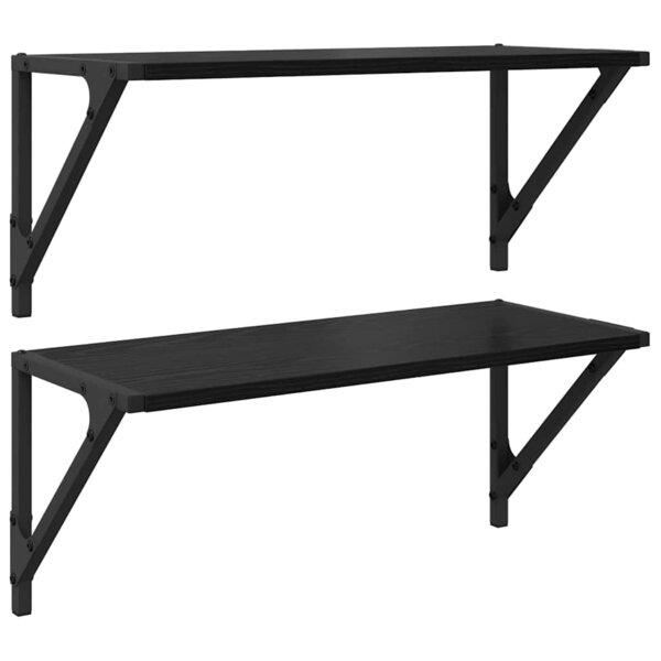 vidaXL Étagères Murales 2 Pièces Chêne noir 60 x 25 x 25 5 cm