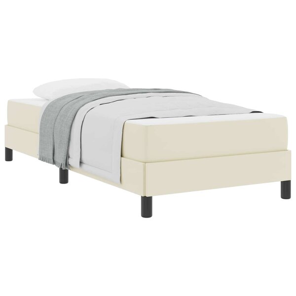 vidaXL Cadre de lit avec matelas Crème 90 x 200 cm tissu