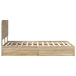 vidaXL Lit de Rangement Chêne Sonoma 135 x 190 cm Bois d'ingénierie