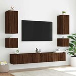 vidaXL Meuble TV mural avec lumières LED chêne marron 40 5x35x40 cm