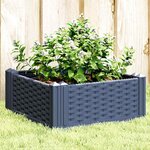 vidaXL Jardinière avec piquets bleu gris 42 5x42 5x28 5 cm PP