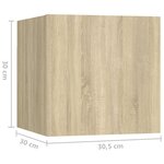 vidaXL Table de chevet Chêne sonoma 30 5x30x30 cm Bois d'ingénierie