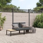 vidaXL Salon de jardin 2 Pièces avec coussins noir aluminium