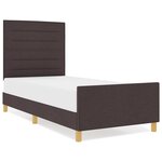 vidaXL Cadre de lit Marron foncé 90x200 cm en tissu