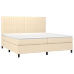 vidaXL Sommier à lattes de lit et matelas et LED Crème 200x200cm Tissu