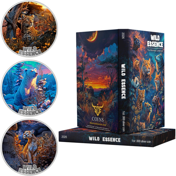 Monnaie WILD ESSENCE Set 3 X 1 Oz Argent 10$ Liberia 2026 (PRÉCOMMANDE)
