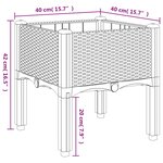 vidaXL Jardinière avec pieds marron 40x40x42 cm PP