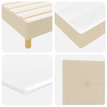 vidaXL Lit à Ressorts avec Matelas Crème 90x200 cm Tissu Crème