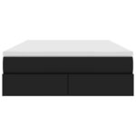 vidaXL Lit avec rangement et matelas avec matelas Noir 140 x 190 cm