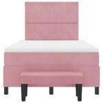 vidaXL Lit ressort avec Matelas & Banc en Velours Rose 120x190 cm