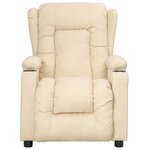 vidaXL Fauteuil inclinable Crème Tissu