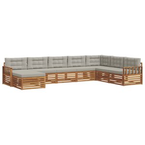 vidaXL Ensemble de canapés d'extérieur 8 pc Gris Naturel et Clair