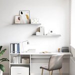 vidaXL Étagères murales flottantes 2 Pièces Gris béton 90x23 5x3 8cm MDF