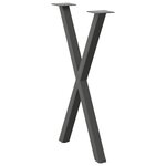 vidaXL Pieds de table à manger en forme de X  2 pièces  anthracite  57 x (72-73) cm  acier