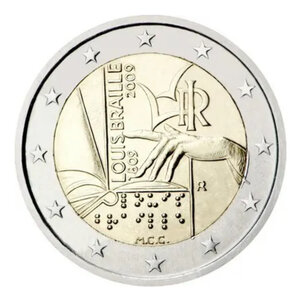 2 euros commémorative Italie 2009 - Louis Braille.