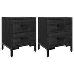 vidaXL Tables de chevet 2 Pièces Noir 36x30x45 cm Bois de pin massif