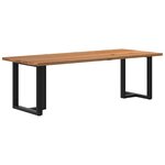 vidaXL Table à manger marron clair bois de chêne massif rectangulaire