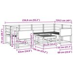 vidaXL Ensemble de canapés d'extérieur 5 Pièces Naturel