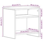 vidaXL Table de chevet chêne noir 40x30x40 cm bois d'ingénierie