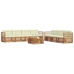 vidaXL Ensemble de canapés d'extérieur 8 pc Naturel et Crème