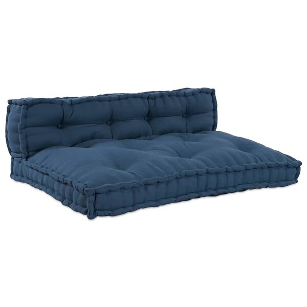 vidaXL Coussin de canapé sur palette Indigo tissu
