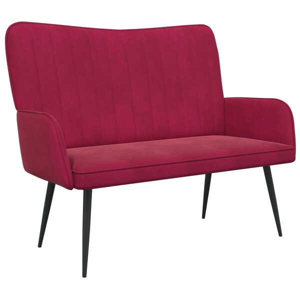 vidaXL Sofa 2 places Bordeaux 115 x 61 x 87 cm Velours