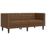 vidaXL Ensemble de canapé Chesterfield 3 Pièces marron similicuir daim