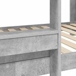 vidaXL Lit Superposé pour Enfants Gris béton 75 x 190 cm