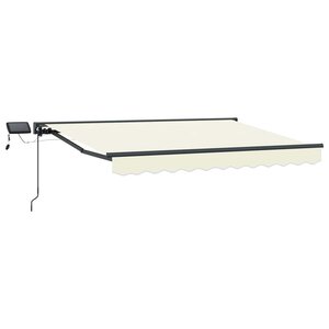 vidaXL Cadre de store manuel avec LEDs Crème et Anthracite 3 5 x 2 5 m