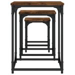 vidaXL Tables basses gigognes 3 Pièces chêne fumé bois d'ingénierie