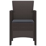 vidaXL Chaise de jardin 2 Pièces Marron 53 x 49 x 85 cm PP
