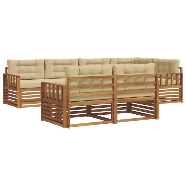 vidaXL Ensemble de canapés d'extérieur 7 pc Naturel et Beige