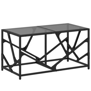 vidaXL Table basse avec dessus en verre noir 78 5x40x41 cm acier