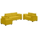 vidaXL Ensemble de canapés 3 Pièces avec coussins Jaune Velours