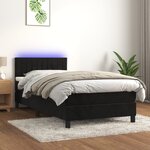 vidaXL Sommier à lattes de lit avec matelas et LED Noir 90x190 cm