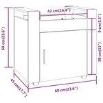 vidaXL Chariot de bureau Chêne fumé 60x45x60 cm Bois d'ingénierie