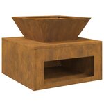 vidaXL Braise Rouillé 50 x 50 x 40 cm Acier résistant aux intempéries