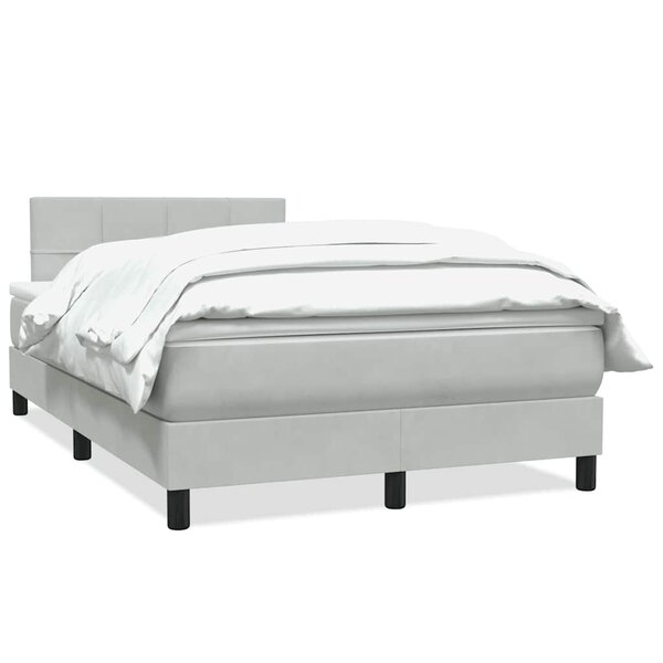 vidaXL Sommier à lattes de lit et matelas gris clair 120x220cm velours
