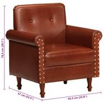 vidaXL Chaise cabriolet marron cuir véritable