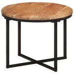 vidaXL Table basse 45x45x35 cm bois massif acacia et fer