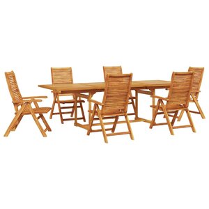 vidaXL Ensemble de salle à manger pour jardin 7 Pièces Marron