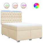 vidaXL Sommier à lattes de lit avec matelas Crème 140x190 cm Tissu